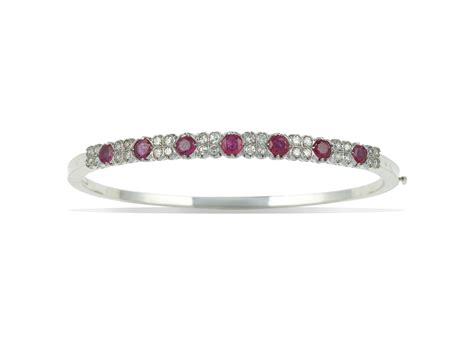 Bracciale Rigido Con Rubini Burma E Diamanti Taglio Huit Huit Asta