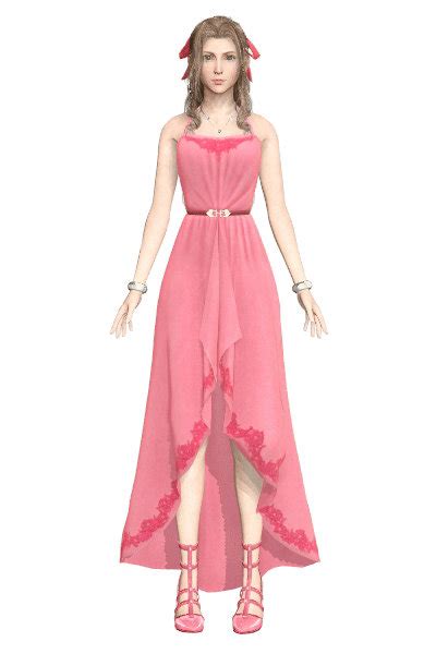 Mmd Ffvii Remake Aerith Pink Long Dress By Mmd Exhibition On