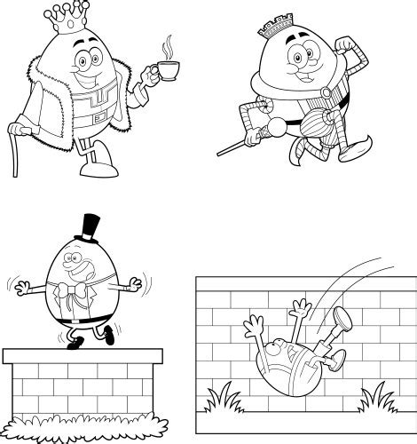 Happy humpty dumpty egg cartoon character Vector Image