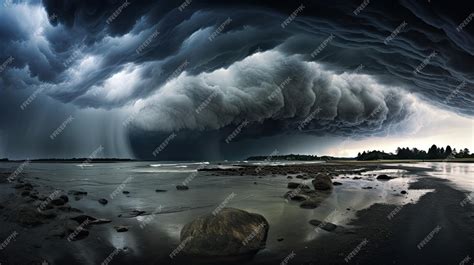 Premium Photo | A photo of a supercell formation coastal bay