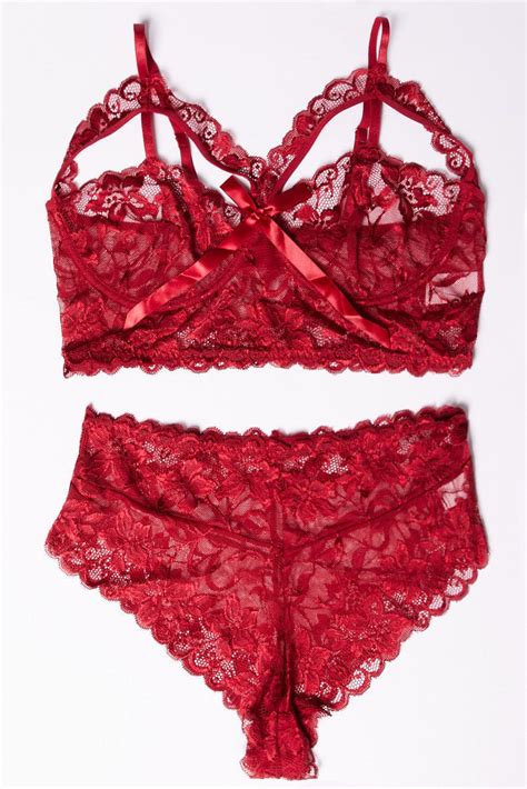 Red Lace Lingerie Set You And All