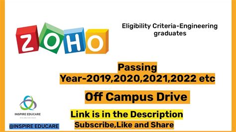 Zoho Off Campus Hiring 2022 2022 2021 2020 2019 2018 Batch Eligible