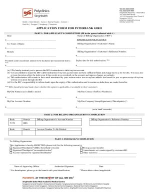 Fillable Online Interbank Giro Application Form Part 1 Fax Email Print