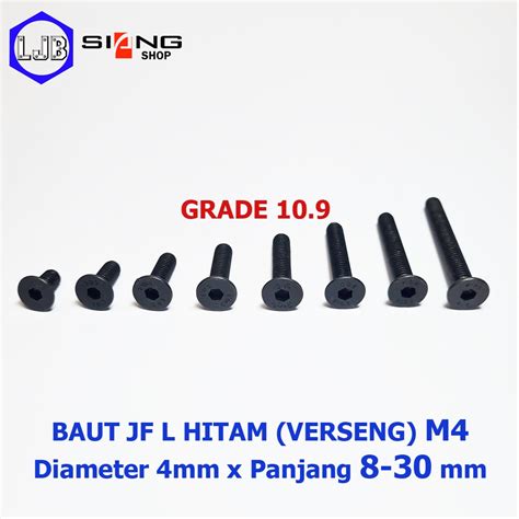 Jual Baut Jf L Baja Hitam M Panjang Sd Mm Baut Verseng Baja