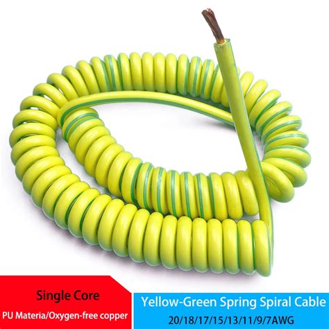 C Ble En Spirale Ressort Fil De Terre Jaune Vert C Ble R Tractable