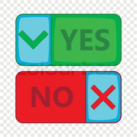 Yes And No Button Icon Cartoon Style Stock Vector Colourbox