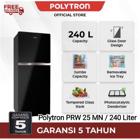 Jual Kulkas Pintu Belleza Polytron Belleza Prw Mn Liter No