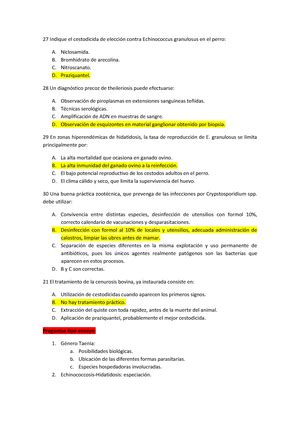 Examen 2014 preguntas Qué parásito puede producir conjuntivitis