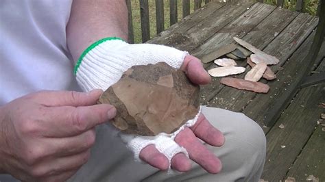 Flint Knapping Primary Stone Thinning Youtube