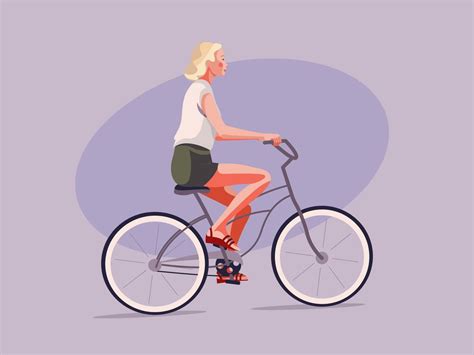 Girl Riding Bike Illustration By Unblast Graphic Design Illustration