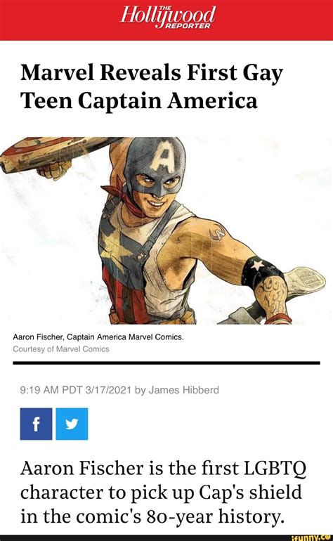 Reporter Marvel Reveals First Gay Teen Captain America Aaron Fischer Captain America Marvel