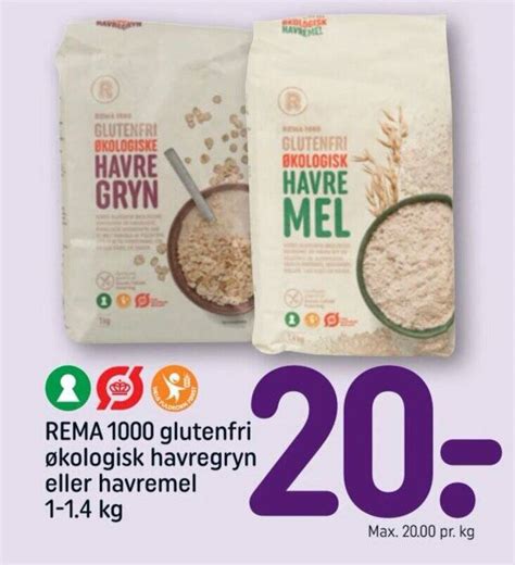 Rema Glutenfri Kologisk Havregryn Eller Havremel Tilbud Hos Rema