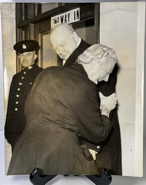 Press Photograph: Churchill & Clementine 1955 Election | Churchill ...