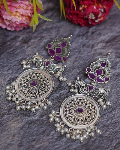 Dual Peacock Pink Stone Studded Jhumka By Studio B The Secret Label