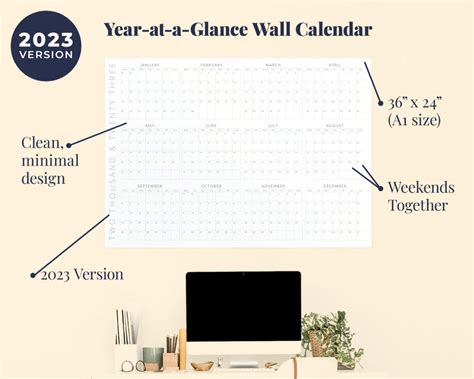 Year at a Glance Wall Calendar