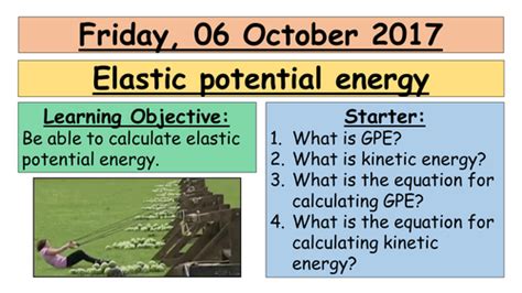 Aqa Gcse 9 1 Elastic Energy Teaching Resources