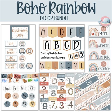 Boho Rainbow Classroom Decor Bundle Made By Teachers