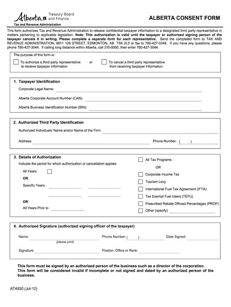 Consent And Declaration Form Alberta Works Fill Out Sign Online Dochub