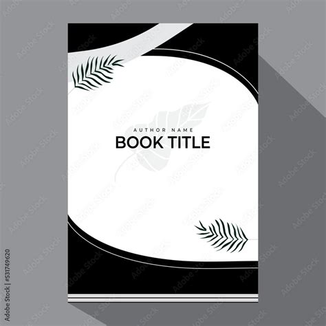 Black and White Book Cover Design With Leaves, Flyer Poster Book Title ...