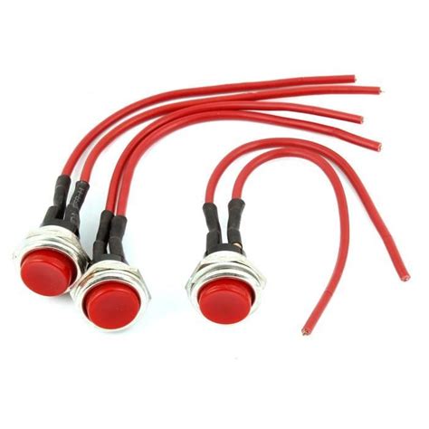 BOUTON POUSSOIR POUR OUVERTURE Sourcingmap 3 Pcs Rouge Voiture Ronde