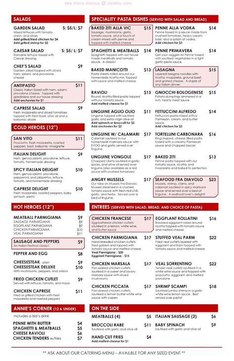 Menu at Mezza Luna Pizzeria, Apex