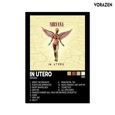 Nirvana Poster In Utero Cover Album A2 A3 A4 Music Poster Shopee