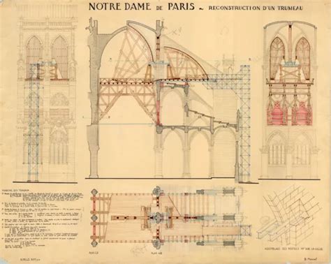 Cath Drale Notre Dame De Paris Dessin Original Par B Monnet