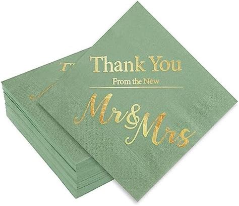 Amazon Whaline Sage Green Wedding Napkins Mr And Mrs Paper Napkins