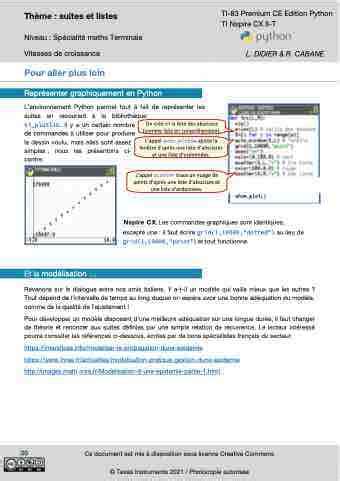 Activités algorithmiques avec Python en spécialité Mathématiques