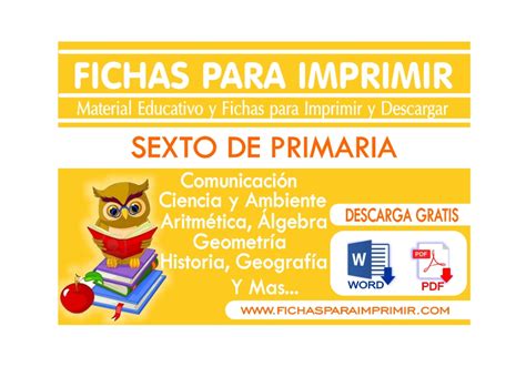 Sexto De Primaria Mas De 500 Fichas Para Imprimir Gratis