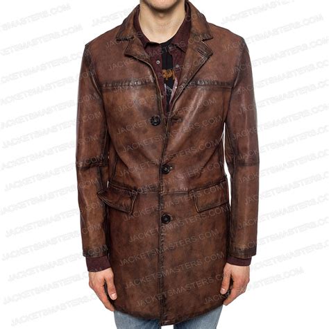 Red Notice Dwayne Johnson Leather Coat John Hartley Coat Jackets