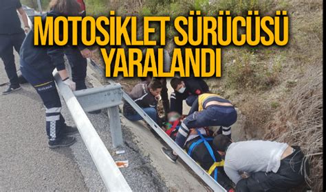 Bariyerlere çarpan motosikletin sürücüsü yaralandı GÜNCEL Turgutlu