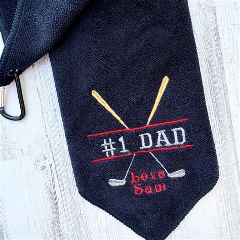 2 Personalized Golf Towels - Set of 2 - Customizable Golf Towels - Gift for Dad - Golf Dad