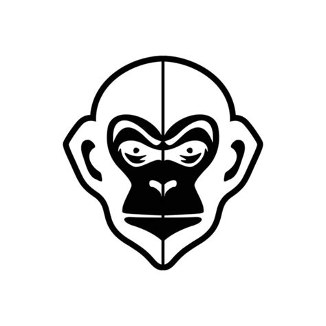 Black White Monkey Vector Logo Skillfully Isolated Backdrop Pure White Stock Vector by ©Motion-J ...