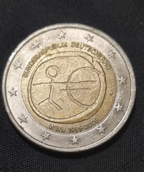 2 EURO MÜNZE Strichmännchen WWU 1999 2009 J Bundesrepublik Deutschland