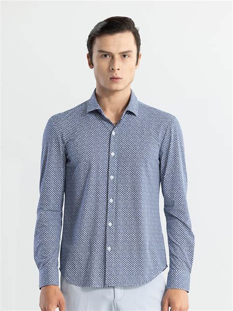 Buy Snitch Grey Classic Slim Fit Floral Printed Cotton Casual Shirt