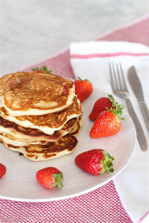 Strawberry Buttermilk Pancakes With Fresh Strawberry Syrup A