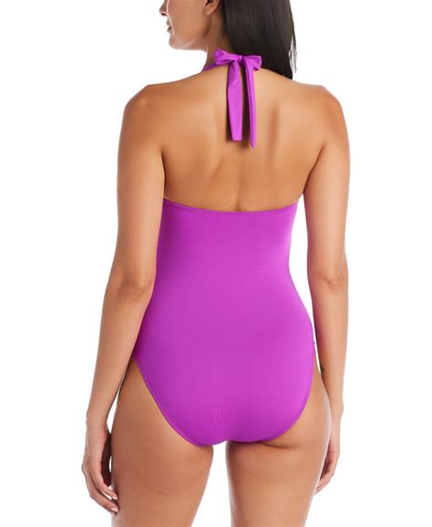 Bleu By Rod Beattie Womens Lets Get Twisted Halter One Piece Swimsuit Macys