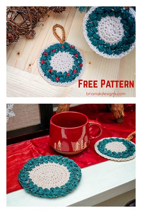 10 Christmas Coasters Free Crochet Patterns - Page 2 of 3