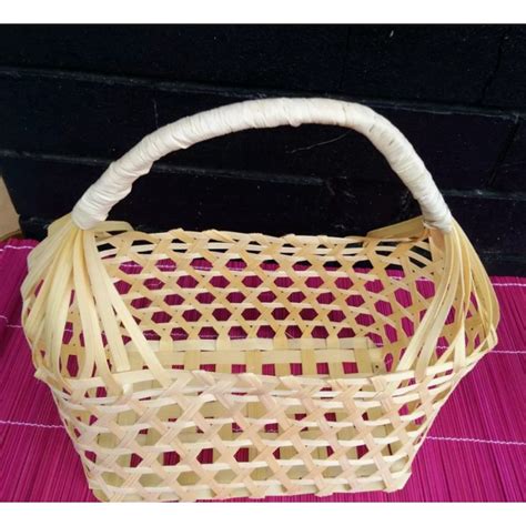 Jual Keranjang Parcel Rotan Anyaman Bambu Tas Sovenir Tas Hampers