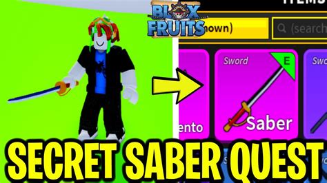 HOW TO GET SABER AND COMPLETE ALL TASKS IN BLOX FRUITS Roblox YouTube