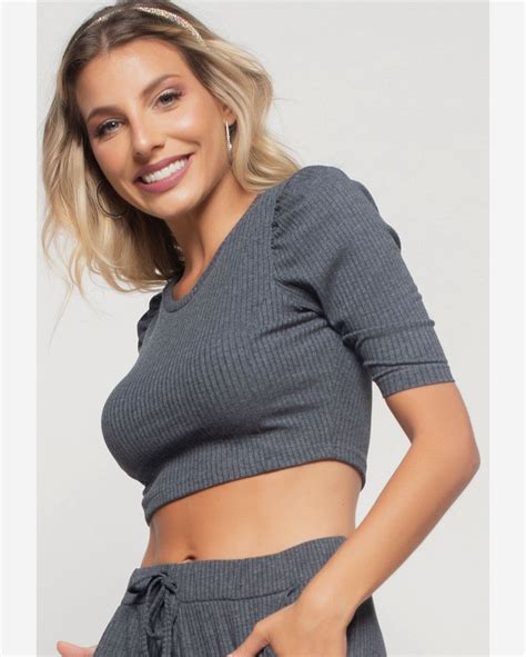 Riachuelo Conjunto Comfy Cropped Princesa E Jogger Canelada