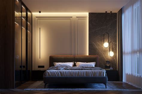 Neoclassical Bedroom Interior In Kyiv On Behance Bedroom Bed Design