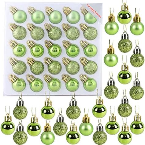 Christmas Concepts® Pack Of 25 25mm Mini Christmas Tree Baubles Shiny Matte And Glitter