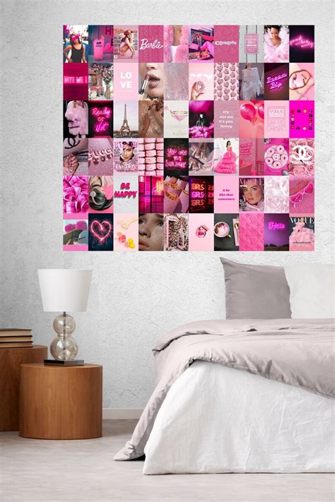 Boujee Pink Aesthetic Wall Collage Kit 60 Pcs Pink Photo Etsy