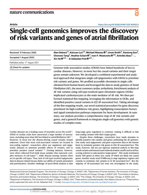 PDF Single Cell Genomics Improves The Discovery Of Risk Variants And