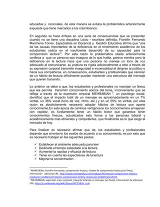 Importancia De La Lectura Pdf