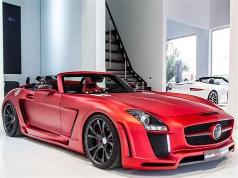 Stunning Matte Red Fab Design Jetstream Sls Amg Roadster For Sale