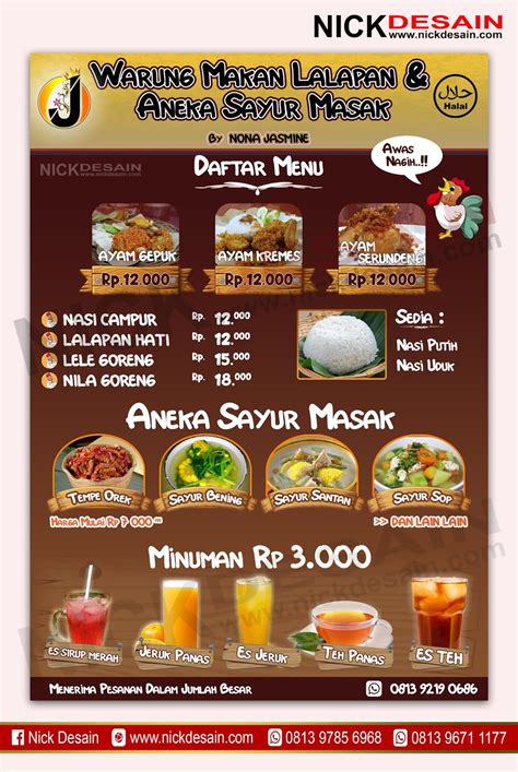 Contoh Desain List Menu / Buku Menu/ Daftar Menu Warung Makan Lalapan ...