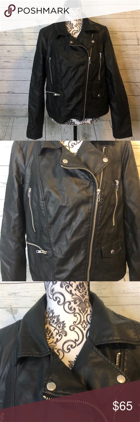 Lane Bryant Faux Leather Biker Motorcycle Jacket Lane Bryant Jackets